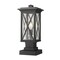 Z-Lite Brookside 1 Light Outdoor Pier Mounted Fixture, Black And Clear Seedy 583PHMS-SQPM-BK - alternate 1